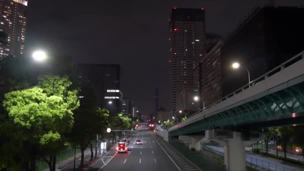 Tokio Harumi Nachtansicht 2021Mai — Stockvideo