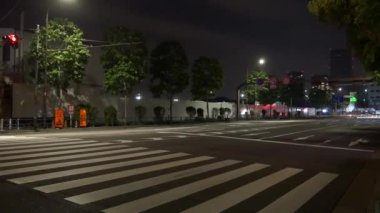 Japonya 'da Tsukiji, Tokyo Gece Manzarası 2021 Mayıs