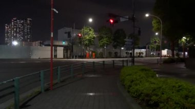 Japonya 'da Tsukiji, Tokyo Gece Manzarası 2021 Mayıs