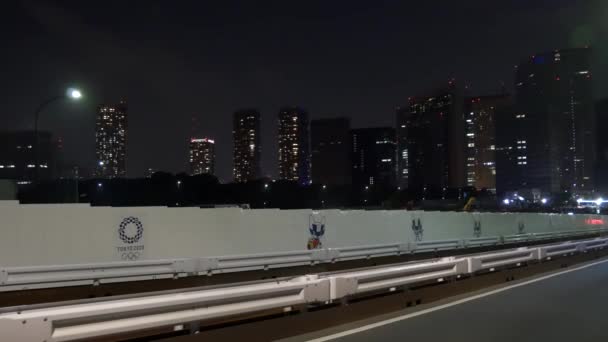 Tsukiji Japan Tokyo Night View 2021Maj — Stockvideo
