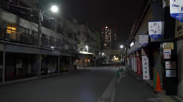 Цукидзи Японии Tokyo Night View 2021May — стоковое видео
