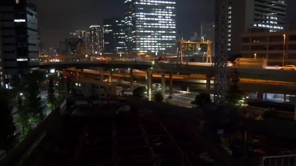 Tokyo Port City Takeshiba Japan Night View — стокове відео