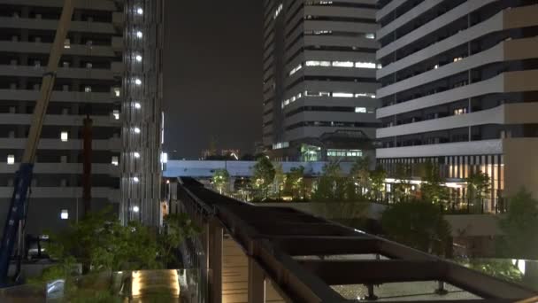 Tóquio Port City Takeshiba Japão Vista Noturna — Vídeo de Stock