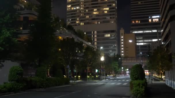 Tokyo Port City Takeshiba Japón Vista Nocturna — Vídeos de Stock