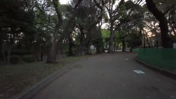 Tokio Ueno Onshi Park Frühen Morgen Radfahren 2021 April — Stockvideo