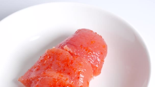 Ovos Bacalhau Picantes Japoneses Karashi Mentaiko — Vídeo de Stock