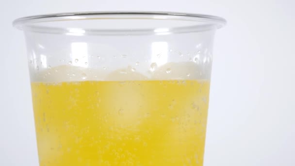 Naranja Soda Taza Plástico — Vídeos de Stock