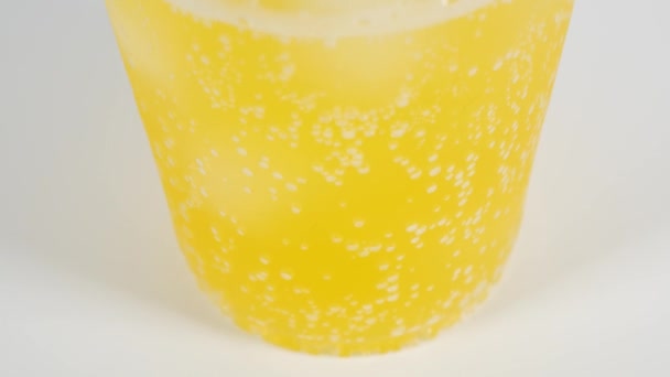 Orange Soda Bicchiere Plastica — Video Stock