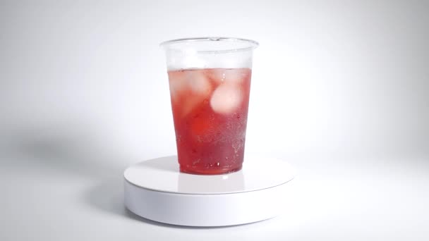 Grape Soda Plastic Cup — Stock Video