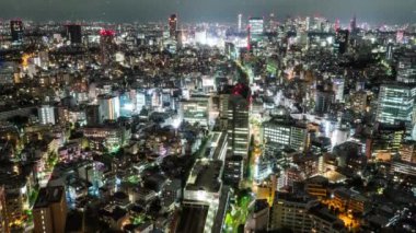 Sentetik Tokyo kar yağışı gece görüntüsü CG hareket grafikleri