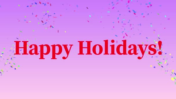 Happy Holidays Tekst Materiaal Eindejaars Motion Graphics — Stockvideo