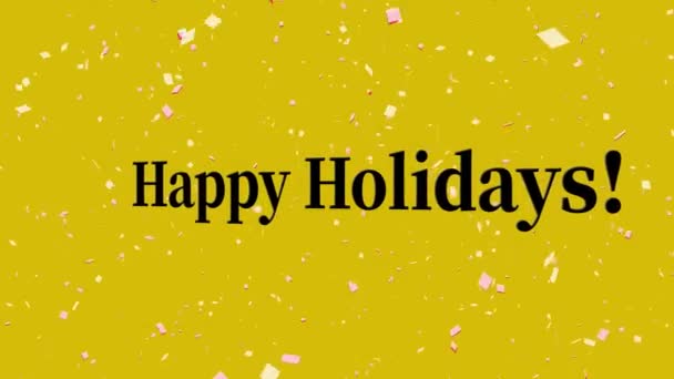 Happy Holidays Text Material Year End Motion Graphics — Stock Video