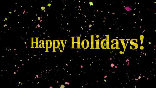 Happy Holidays Text Material Year End Motion Graphics — Stock Video