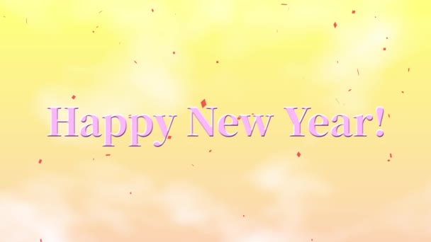 Szczęśliwego Nowego Roku Tekst Angielski Wiadomość Animacja Animacja Grafika Ruchu — Wideo stockowe