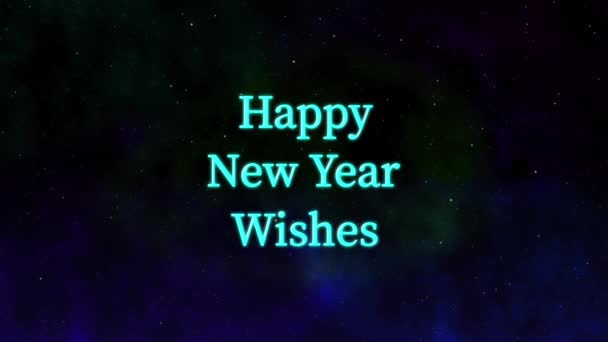 Felice Anno Nuovo Testo Inglese Messaggio Animazione Motion Grafica — Video Stock