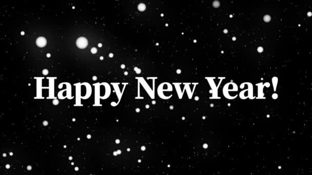 Felice Anno Nuovo Testo Inglese Messaggio Animazione Motion Grafica — Video Stock