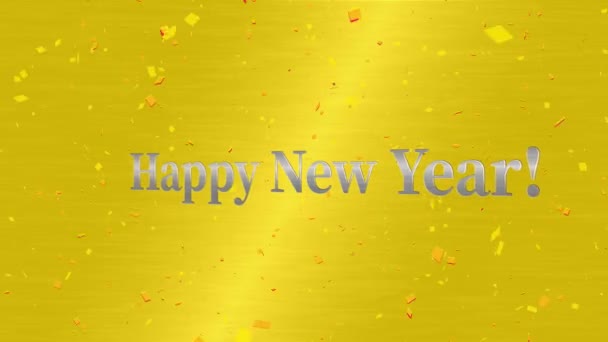 Feliz Año Nuevo Texto Inglés Mensaje Animación Gráficos Movimiento — Vídeo de stock