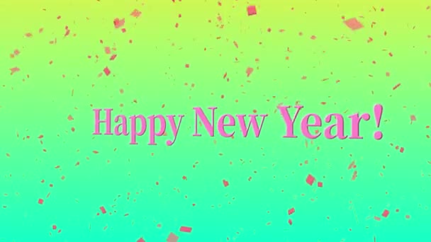 Happy New Year Text English Message Animation Motion Graphics — Stock Video