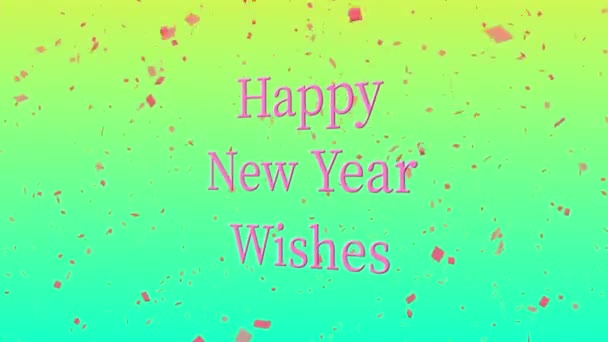 Happy New Year Text English Message Animation Motion Graphics — Stock Video