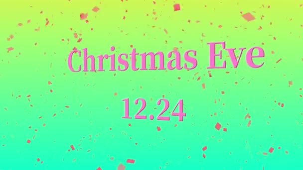 Παραμονή Χριστουγέννων Κείμενο Μήνυμα Κινούμενα Γραφικά Κίνηση — Αρχείο Βίντεο