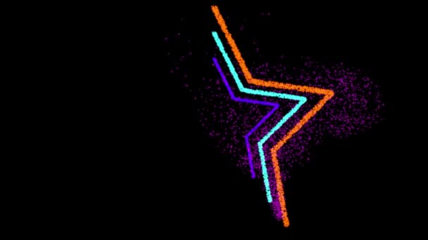 Star Particle Brush Stroke Shape Motion Graphics — Stock Video