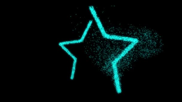 星型微粒子ブラシストローク形状モーショングラフィックス — ストック動画