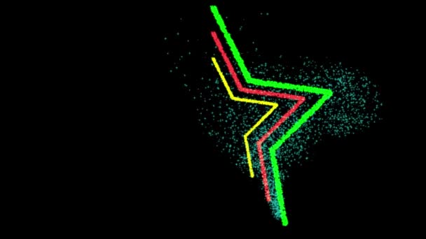 Star Particle Brush Stroke Shape Gráficos Movimiento — Vídeo de stock