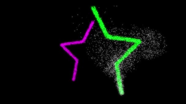 Yıldız Parçacık Fırça Vuruşu Şekil Hareketi Grafikleri — Stok video