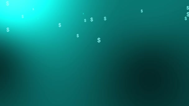 Dollar Mark Icon Particle Money Gradation Motion Graphics — Stock Video