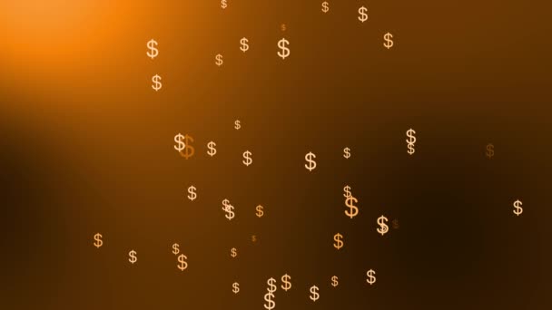 Dollar Mark Icon Particle Money Gradation Motion Graphics — Stock Video