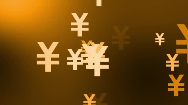 Yen Mark Symbol Partikelgeld Gradation Motion Graphics — Stockvideo