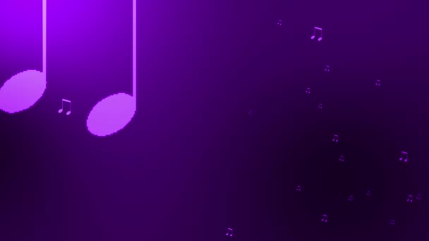 Musical Note Particle Gradation Animation Motion Graphics — Stock Video