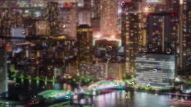 Cam yağmuru damlaları kademeli hareket grafikleri