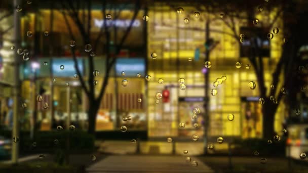 Skleněná Dešťová Voda Kapky Gradace Pohybu Grafiky — Stock video