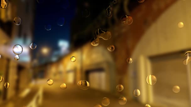 Chuva Paisagem Vidro Tóquio Movimento Sintético Gráficos — Vídeo de Stock