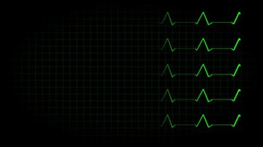 Elektrokardiyogram osiloskop dalga formu animasyon hareketi grafikleri