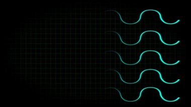Elektrokardiyogram osiloskop dalga formu animasyon hareketi grafikleri