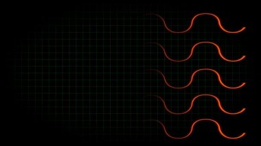 Elektrokardiyogram osiloskop dalga formu animasyon hareketi grafikleri