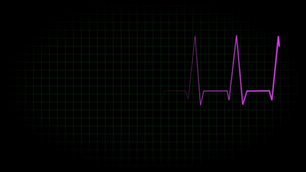 Eletrocardiograma Osciloscópio Forma Onda Animação Movimento Gráficos — Vídeo de Stock