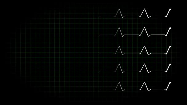 Osciloscopio Electrocardiograma Animación Forma Onda Gráficos Movimiento — Vídeo de stock