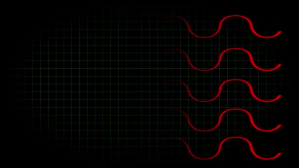 Elektrokardiyogram Osiloskop Dalga Formu Animasyon Hareketi Grafikleri — Stok video