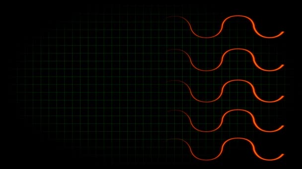 Elektrokardiogram Oscyloskop Fali Animacji Animacji Ruchu Grafiki — Wideo stockowe