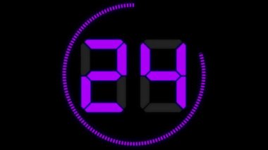 Sayısal saat 30 saniye geri sayım zamanlayıcısı canlandırma grafikleri
