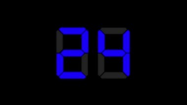 Sayısal saat 30 saniye geri sayım zamanlayıcısı canlandırma grafikleri