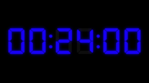 Digital Clock Seconds Countdown Timer Animation Motion Graphics — Stock Video