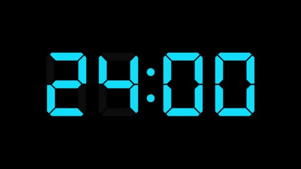 Digital Clock Seconds Countdown Timer Animation Motion Graphics — Stock Video