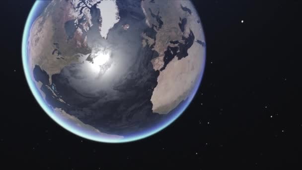Aarde Zwarte Achtergrond Ruimte 3Dcg Digitale Animatie Motion Graphics — Stockvideo