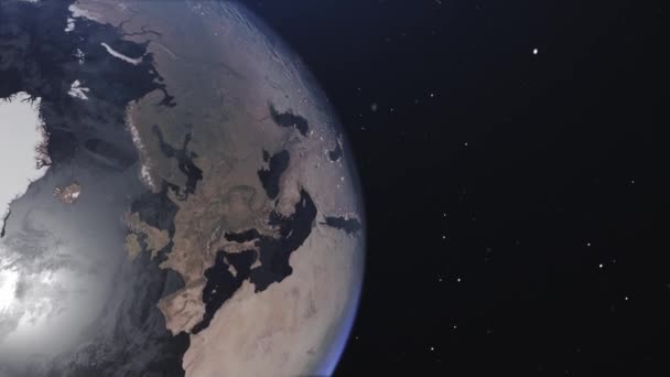 Erde Schwarzer Hintergrund Raum 3Dcg Digitale Animation Bewegungsgrafik — Stockvideo