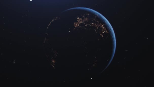 Earth Black Background Space 3Dcg Digital Animation Motion Graphics — Stock video