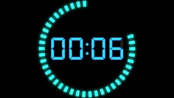 Segundos Contagem Para Cima Animação Cronômetro Movimento Gráficos — Vídeo de Stock